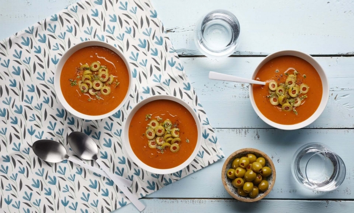 Gazpacho con aceitunas Manzanilla